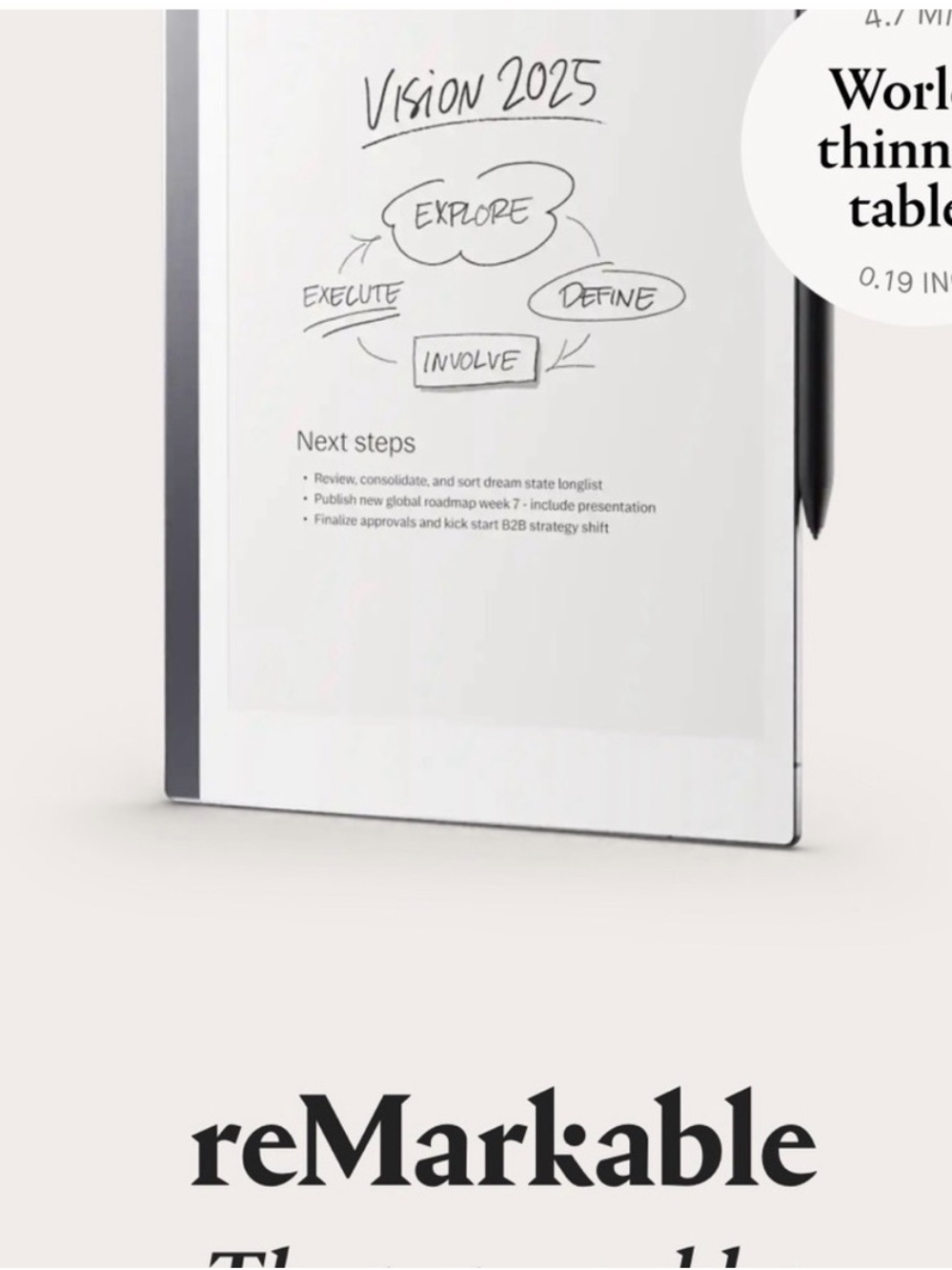 Remarkable 2 Paper Tablet with marker plus and Book Folio -black premium leather